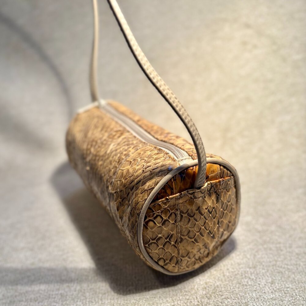 SNAKESKIN Cool Vintage Cylinder Purse